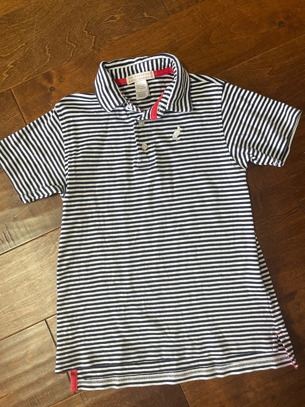 TBBC Boys Navy Blue + White Prim and Proper Polo- sz 7